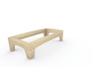 Holzbett (Fichte) "Rosi" 90 x 200 cm 48 cm ohne Kopfteil Massivholzbett Bett