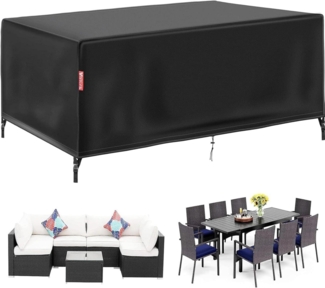 Abdeckung Gartenmöbel Winterfest 420d Oxford Wasserdicht 180 x 180 x 74CM Schwarz