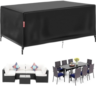 Abdeckung Gartenmöbel Winterfest 420d Oxford Wasserdicht 180x180x74CM Schwarz