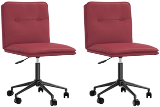 vidaXL Esszimmerstühle 2 Stk. Weinrot Kunstleder 3315422