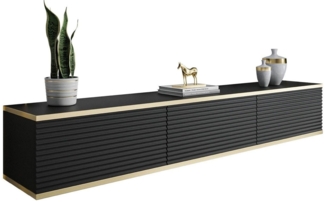 ALLHOUSE24 Lowboard hängender TV Schrank RIVERA 175 Breite geriffelte Fronten BERLIN