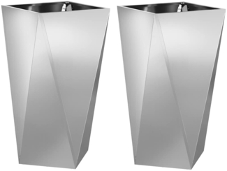 vidaXL Pflanzkübel 2 pcs Silber 40 x 40 x 75 cm Verzinkter Stahl 883791