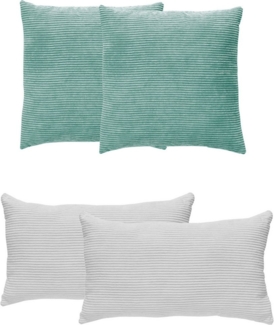 Andiamo Dekokissen Cord Kissen Emy, 4er Set, Kissenhülle mit Füllung, Sofakissen, eckig, 40x40 & 30x50 cm, auch einzeln erhältlich