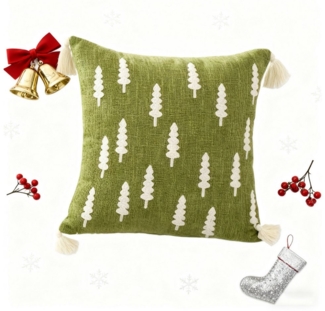 CLTYQ Kissenbezug Weihnachten Kissenbezug 1er Set Kissenbezüge 45x45cm Dekokissen Deko, Bestickt Zottelig Weihnachtskissen,für Sofa Couch