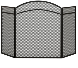 HOMCOM Kamingitter Klappbares Kaminschutzgitter mit 3 Paneelen (Ofenschutzgitter, 1-tlg, Funkenschutzgitter), für Wohnzimmer, Metall, 96x60 cm, Schwarz