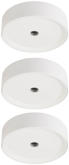 3er Set LED Deckenleuchte, Aluminium, weiß, D 15 cm