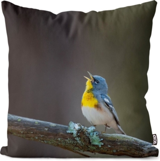VOID Kissenbezug, (1 Stück), Meise Meisenwaldsänger Parula Vogel Natur Tiere Wandern Ausflug Reise