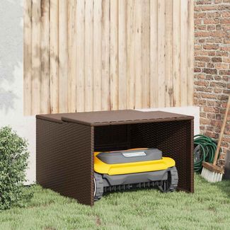 vidaXL Mähroboter-Garage Braun 86x90x52/57 cm Poly Rattan 365405