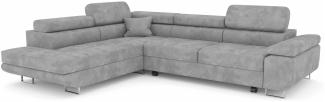 Stylefy Marokko Ecksofa Dunkelgrau Velours MONOLITH Links