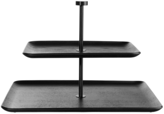 ASA SELECTION Etagere wood schwarz Etagere 2-stufig rechteckig 25cm, Holz, (Etagere)