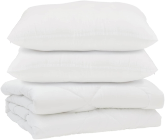 vidaXL Bettdecke mit Kissen 3 pcs Weiß Mikrofaser 3377488