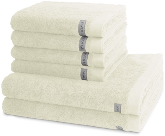 Ross Sinfonie 6 tlg. Frottier-Set - 4 X Handtuch (50 X 100cm), 2 X Duschtuch (70 X 140cm) - 500 g/m2 - Natur