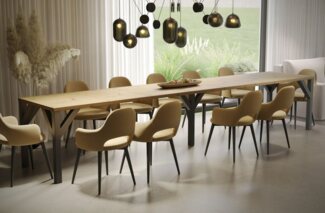 Endo-Moebel Kulissen-Esstisch XXL Dunaj 130-405cm ausziehbar erweiterbar extra groß 4m lang, für 10-12 Personen, breit, riesiger Designtisch, Funktionstisch modern