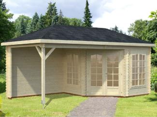 Palmako Holz-Pavillon Melanie 557x280 cm inklusiveFußboden Holzpavillon Walmdach braun