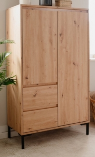 Furn. Design Highboard Bastia (Hochkommode in Eiche Artisan, 81 x 139 cm), mit viel Stauraum