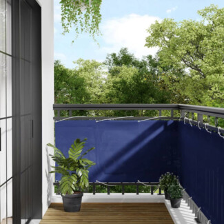 vidaXL Balkon-Sichtschutz Blau 75x800 cm 100 % Polyester-Oxford 4000278