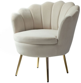 HULALA HOME Sessel Loungesessel Armlehnensessel mit Blumenförmiger Rüickenlehne, mit goldenen Beinen
