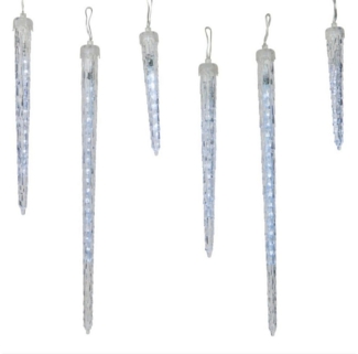 MARELIDA LED-Lichterkette LED Lichterkette 6 Eiszapfen Schneefalleffekt Snowfall Weihnachtsdeko, 76-flammig