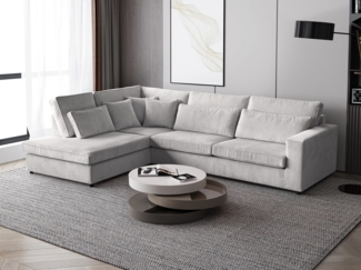Beautysofa Ecksofa mit dekorativen Kissen PARMA, im modernes Design, klassische Polsterecke inklusive Wellenfedern