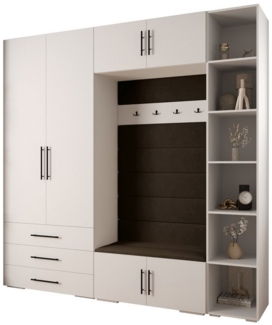 ABIKS MÖBEL Kompaktgarderobe INOVA 3 SATZ 10 Möbelset, Garderobe mit Kleiderstange und Regalen