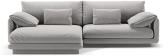 Micadoni Ecksofa Torino 4-Sitzer Strukturierter Stoff Hellgrau Links