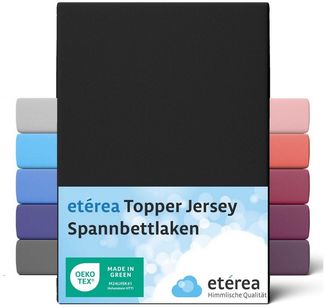 etérea Jersey Topper Spannbettlaken Spannbetttuch Schwarz 90x200 - 100x200 cm