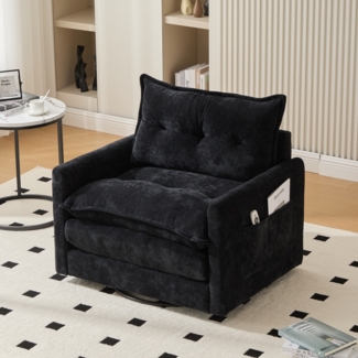 LVHOM Drehsessel Dreh-Loungesessel 360°, XXL Sitzbreite, Seitentasche, 150kg Tragkraft, 92 x 74 x 67 cm