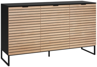 Bellamio 'Luvua' Kommode, schwarz/Eichenoptik, 3 Türen