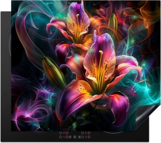 MuchoWow Herd-Abdeckplatte Farben - Blume - Farbenfroh, Vinyl, (1 tlg), Ceranfeldabdeckung Küche, Herdabdeckplatte Einteilig, 59x51 cm