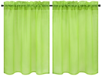 Joyswahl Scheibengardine, Stangendurchzug (2 St), Voile Kurzstores, Einfarbige, Küche