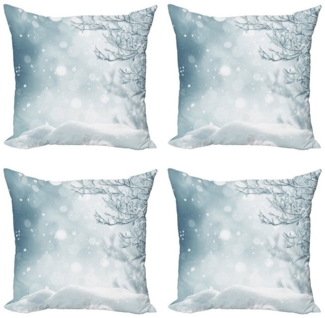 Abakuhaus Kissenbezüge Modern Accent Doppelseitiger Digitaldruck, (4 Stück), Winter Weihnachtszeit-Schnee