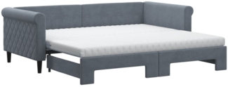 vidaXL Tagesbett Ausziehbar mit Matratzen Dunkelgrau 90x190 cm Samt 3197809