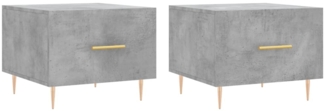 Couchtische, Sofatische 2 Stk. Betongrau 50x50x40 cm Holzwerkstoff