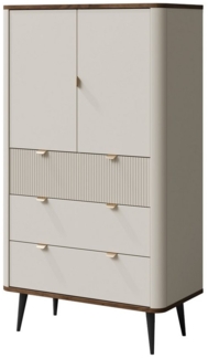 Compleo Hochkommode mit 3 Schubladen und zwei Türen, Elegant und modern LILIA