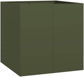 vidaXL Pflanzgefäß Olivgrün 80x80x80 cm Stahl 860783