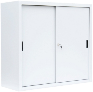 Steelboxx Schiebetürenschrank Aktenschrank Sideboard aus Stahl grau 1090 x 1200 x 450 mm (1-St) komplett montiert