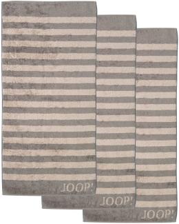 JOOP! Handtuch, 3er Pack - Classic Stripes, Walkfrottier, gestreift Braun 50x100cm