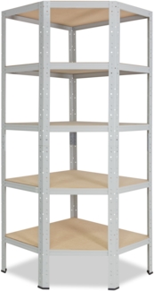 shelfplaza OFFICE 200x70x40 cm Eckregal in lichtgrau mit 5 Böden und 175 kg Traglast pro Boden