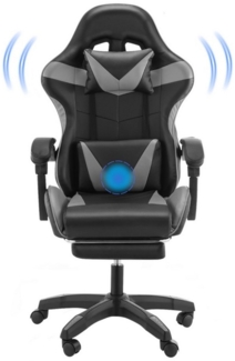 WILGOON Gaming-Stuhl Gaming Chair Bürostuhl mit Massagefunktion, Ergonomisch Gaming Stuhl (Computerstuhl mit Fußstütze, Armlehnen, Kopfstütze, Lenden-Kopfkissen, Massagefunktion, 1 St), Racing PC Stuhl, Maximale Belastung 150 kg, 360° drehbar