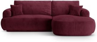 Micadoni Ecksofa Ella 5-Sitzer Rechts Strukturierter Stoff Burgunder