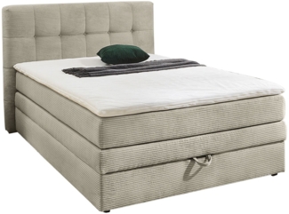 Boxspringbett Antonia De Luxe / Amy , Stoff , Beige, Grau , 154 x 117 x 217 cm
