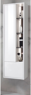 Badezimmer Hochschrank Glide in weiß Hochglanz und grau inkl. LED