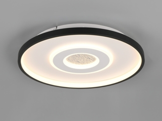 Deckenleuchte NAZAR Schwarz-Weiß, ultraflach, LED dimmbar über Schalter Ø 40cm