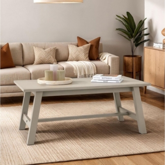 IDIMEX Couchtisch LUZERNA, Wohnzimmertisch 45x60 cm aus Massivholz, moderer Sofatisch grau