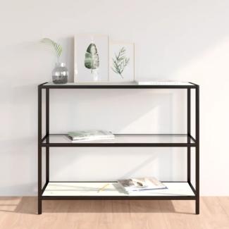 vidaXL Regal Transparent und Marmor Weiß 100x36x90 cm Gehärtetes Glas 331632