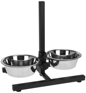 Mojawo Futternapf Hundenapf / Fressnapf / Futternapf Ø 19cm Höhenverstellbar Edelstahl, Metall, Edelstahl