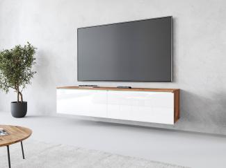 INOSIGN Lowboard LOWBOARD D, wahlweise mit oder ohne Beleuchtung, modernes TV-Board ohne Griffe, mit viel Stauraum,stehend und hängend