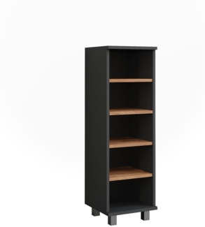 Vicco Midischrank Anthrazit/Goldkraft Eiche 30.2x95 cm mit 5 offenen Fächern, Ilias