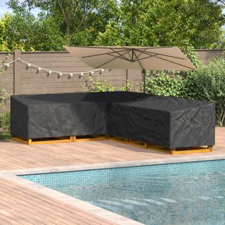 vidaXL Möbelbezug Schwarz 330 x 255 x 80 cm 210D Oxford Stoff 4105696