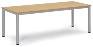 Soennecken Besprechungstisch 200x80x72cm Gestell silber Platte buche